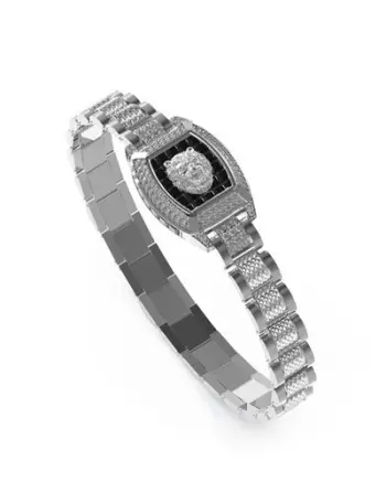Byzylyk për meshkuj Guess Lion King JUMB05000JWSTT/U, i argjendtë