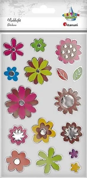 Sticker dekorativ Titanum Foil Flowers, motive lulesh, shumëngjyrësh