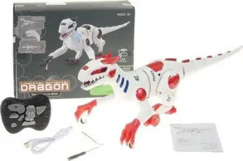 Lodër dinosauri me telekomandë Adar, rimbushëse, me drita dhe tinguj, jeshile