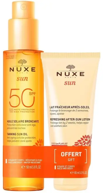 Set kujdesi pas diellit Nuxe Sun, Tanning Oil SPF 50 150ml, After Sun Lotion 100ml