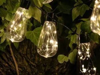 Dritë dekorative kopshti Tracer Solar Garland, 5.8 m, 10 llamba LED, e tejdukshme
