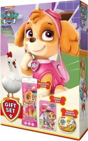 Set dhuratë Paw Patrol Skye EDG, xhel dushi 300ml, bombë vaskë 100g, shumëngjyrësh