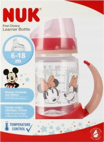 Gotë treningu NUK Disney First Choice, 150ml, kontroll temperature, pa rrjedhje, shumëngjyrëshe