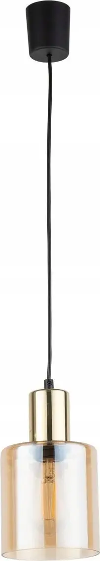 Lampë varëse TK Lighting Sierra 6665, sokëll E27, xham amber, e artë
