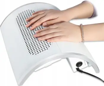 Aspirator pluhuri për manikyr, 3 ventilatorë, 2 qese, i bardhë