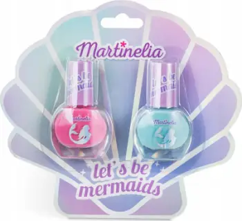 Set llak thonjsh për fëmijë Martinelia Let’s Be Mermaid Nail Duo, 2x4ml, bazë uji, rozë dhe blu