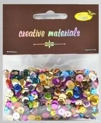 Shkëlqyes dekorativë Galeria Hobby Metallic Sequins, 6 mm, 20 g, shumëngjyrëshe metalike