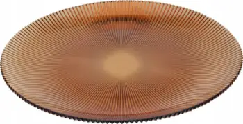 Pjatancë xhami Amber Tier, 33 cm, ngjyrë kashte