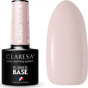 Bazë geli për thonj Claresa Rubber Base 8, UV LED, 5g, rozë bezhë