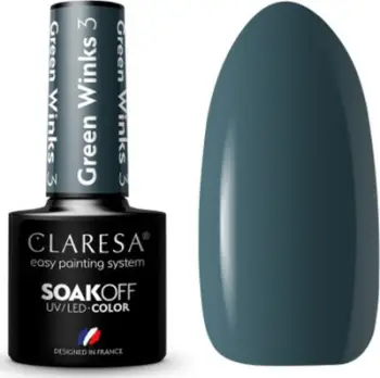 Llak xhel hibrid Claresta Green Winks 3, 5g, jeshile e errët