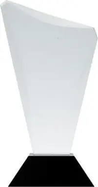 Kupë dekorative Glass Trophy C068, xhami, bazë e zezë