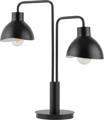 Lampë tavoline Sigma Holi 50330, çelik, 2 portalet E27, e zezë