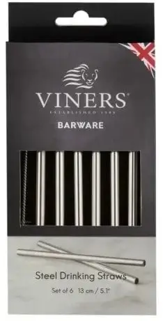 Kashtë çeliku Viners Barware, set 6 copë, 13cm, argjendtë