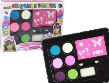 Set boje fytyre Leantoys Face Painting, me shabllone, shumëngjyrësh