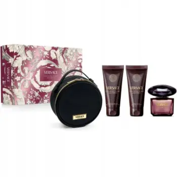 Set parfum Versace Crystal Noir pour femme, EDP 90ml, xhel dushi 100ml, locion trupi 100ml