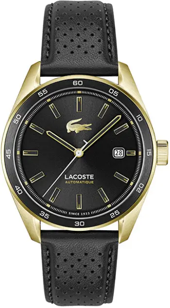 Orë dore për meshkuj Lacoste Boston Automatique 2011378, e zezë