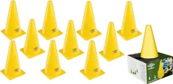 Set kone stërvitjeje Umbro Training Cone, 10 copë, plastike, të verdha