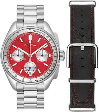 Set për meshkuj Bulova, orë dore Lunar Pilot + rrip NATO i kaftë