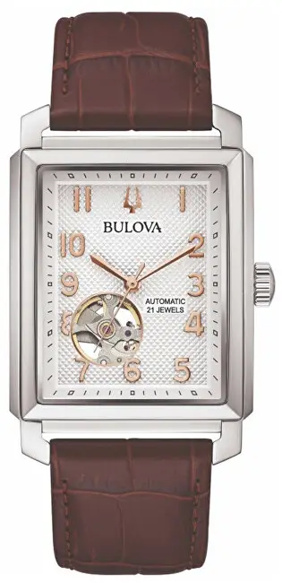 Orë dore për meshkuj Bulova Sutton Square Automatic 96A268, e kaftë