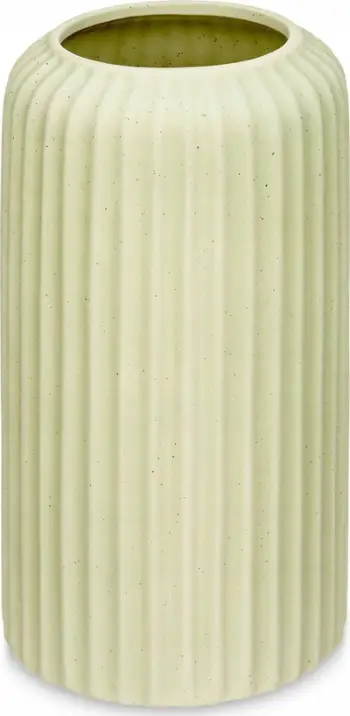 Vazo qeramike Giftdecor Ribbed, dekorative, 25 cm, jeshile