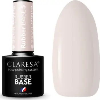 Bazë xheli për thonj Claresa Rubber Base 5, UV LED, 5g, nude e hapur
