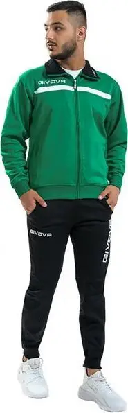 Trening për meshkuj Givova One M TT012, poliester, microfleece, jeshile e zezë