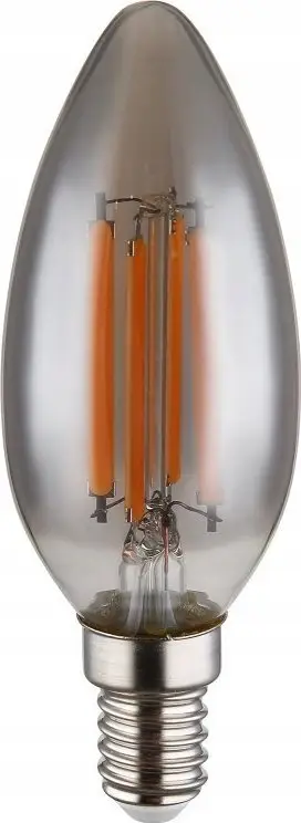 Llambë LED dekorative qiri, E14, dritë e ngrohtë 1800K, xham smoke