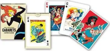 Letra loje Playing Cards International Cabarets 1709, 54 letra, plastike, shumëngjyrëshe