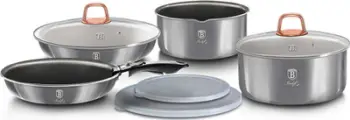 Set tenxheresh dhe tiganësh Berlinger Haus Click&amp;Cook BH-7040, alumini me veshje graniti, Turbo Induction, gri