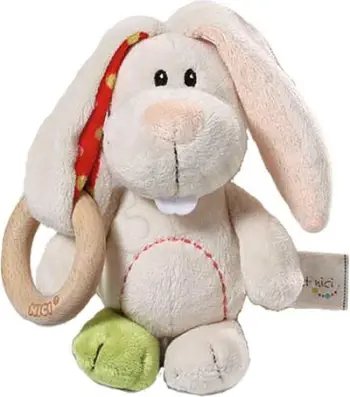 Lodër kapëse NICI Rabbit Tilli, pelush i butë, për bebe, shumëngjyrëshe