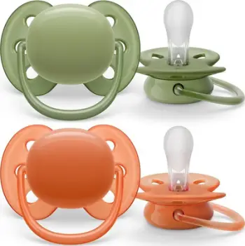 Qetësues foshnje Philips Avent SCF093/01, ultra i butë, ortodontik silikon, jeshile dhe portokalli