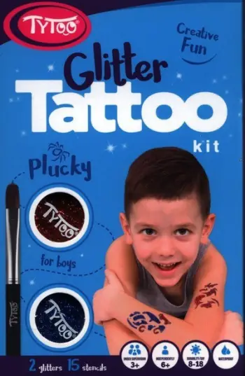 Set tatuazhesh për fëmijë TyToo Tattoo Studio Plucky, glitter, 15 copë, shumëngjyrësh