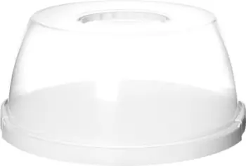 Kapak torte Plast Team, i rrumbullakët 32cm, transparent me bazë të bardhë