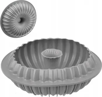 Kallep silikoni për kek Bundt Spiral, 24 cm, gri