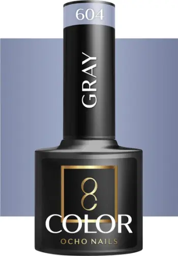 Llak xheli Ocho Nails 8 Color Gray 604, hibrid, 5 g, gri
