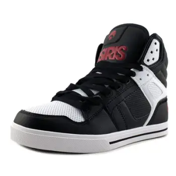Atlete skate Osiris Clone për meshkuj, materiale sintetike, taka 1", zi kuqe bardhë