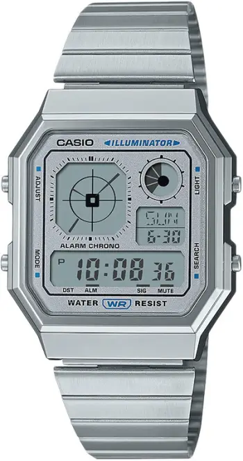 Ora dore Casio Collection A130WE 34mm, quartz, argjendi