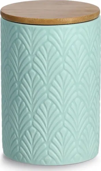 Kuti ruajtëse Zeller, qeramike 720 ml, kapak bambuje, ngjyrë mint