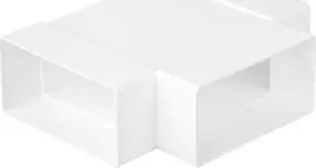 Tee kanali i sheshtë ventilimi, 110x55mm, i bardhë