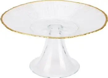 Stendë torte me këmbë qelqi, 21 cm, ngjyrë ari