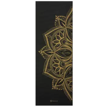 Tapet yoga GAIAM Bronze Medal 63418, 6mm, e zezë me ari