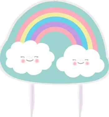 Qiri ditëlindjeje Amscan Rainbow Cloud, 9 x 7 cm, shumëngjyrësh