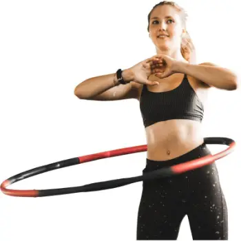 Rreth fitnesi Pure2Improve Foldable Hula Hoop, i palosshëm, me shkumë, i kuq e zi