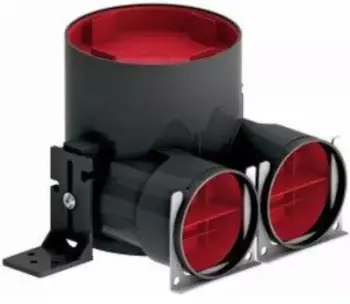 Kuti shpërndarëse ventilimi Zehnder TVA P 1x90, 2 dalje, plastike, e zezë