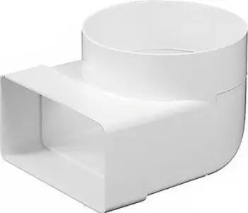 Bërryl lidhës ventilimi Awenta KP204-23/100, 60x204mm, fi100mm, i bardhë