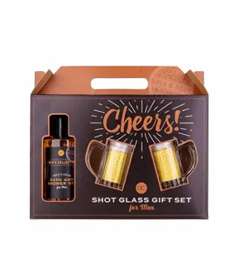 Set për meshkuj Accentra SHOT GLASS & SHOWER GEL, xhel dushi 140 ml + 2 gota për pije