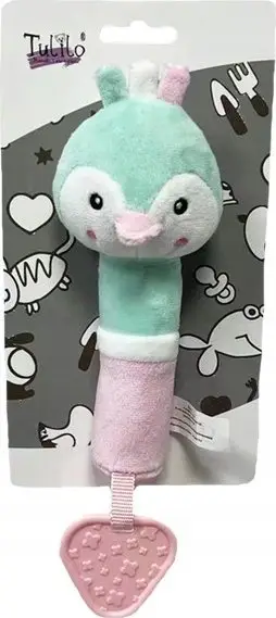 Lodër plushe Tulilo Duck, me tinguj, 17 cm, e verdhë