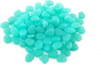 Gurë dekorativë fluoreshent AG653A, 100 copë, që ndriçojnë në errësirë, blu