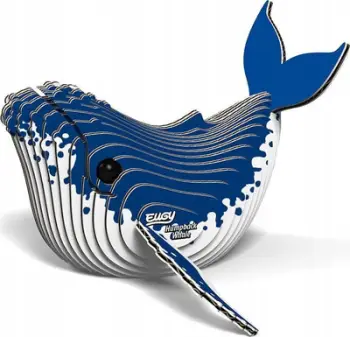Puzzle 3D Eugy Humpback Whale, 28 pjesë, karton i ricikluar, shumëngjyrësh