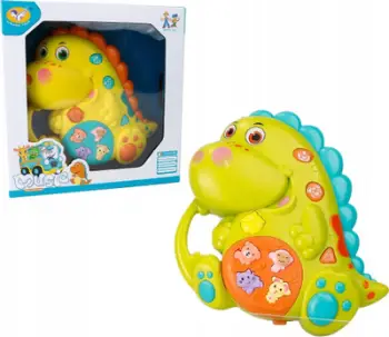 Lodër muzikore Askato Little Dino, 3 tinguj, funksionon me bateri, e verdhë